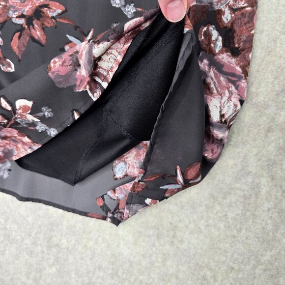 Dainty Hooligan Black Sleeveless Floral Print Shift Dress Size M Lined Polyester - Picture 4 of 8